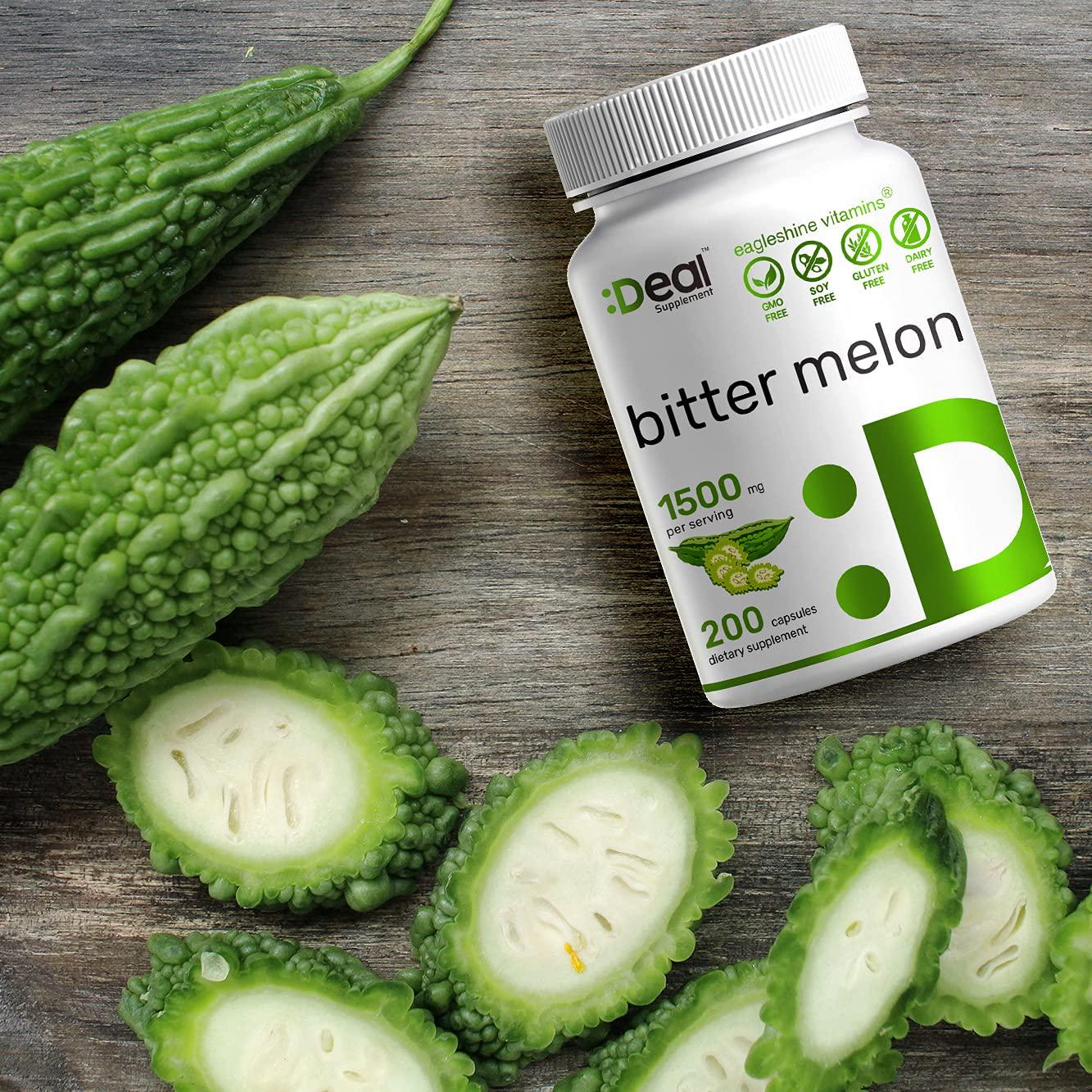 Deal Supplement Bitter Melon 750mg, 180 Capsules, Balanced Blood Sugar Level Support, Non-GMO, Made in USA (180 Caps)