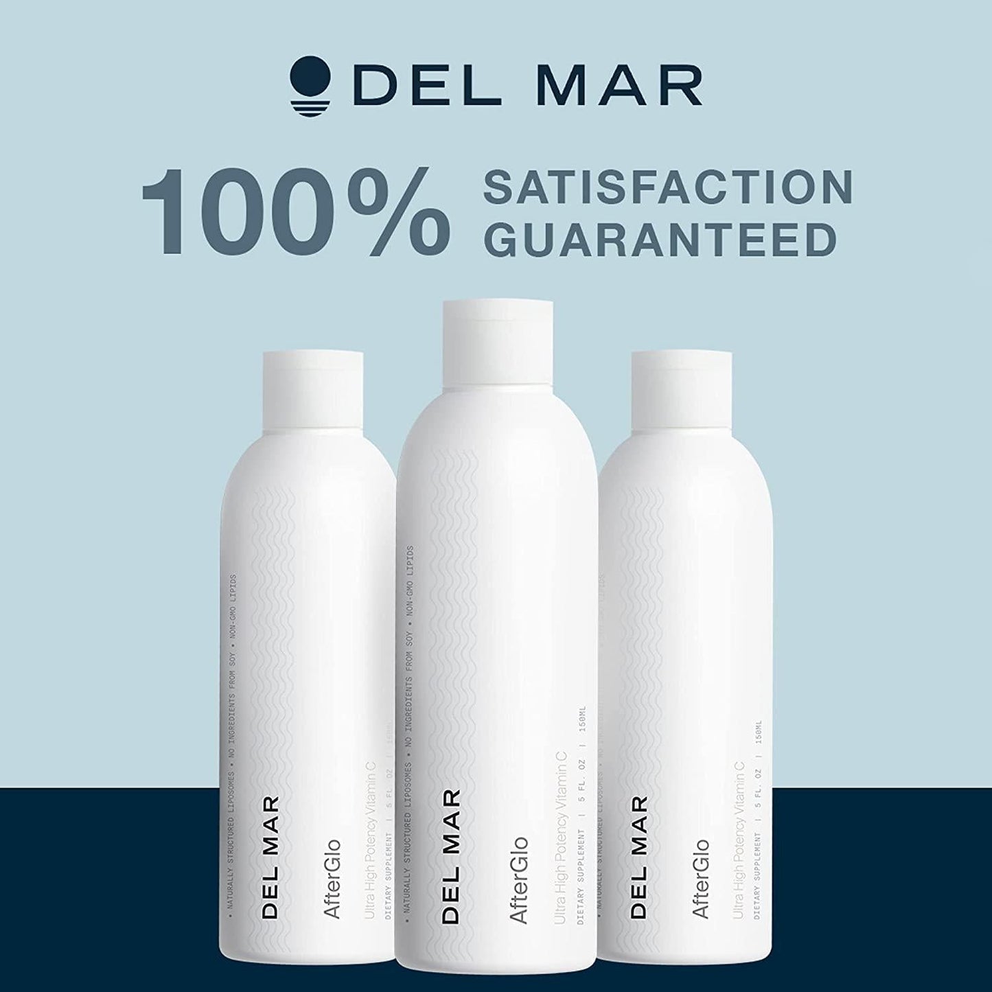 Del Mar Labs AfterGlo Liposomal Vitamin C 1000mg - 30 Servings - Vitamin C as Sodium Ascorbate and Ascorbic Acid - Immune System Booster and Collagen Supplement - Non-GMO - Vegan - Made in USA