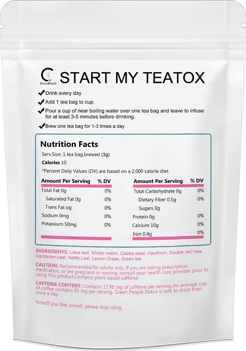 Detox Tea Diet Tea for Body Cleanse - 28 Day Weight Loss Tea for Women, Natural Ingredients, GPGP GreenPeople Skinny fit Tea for Slim, Belly Fat (28days)