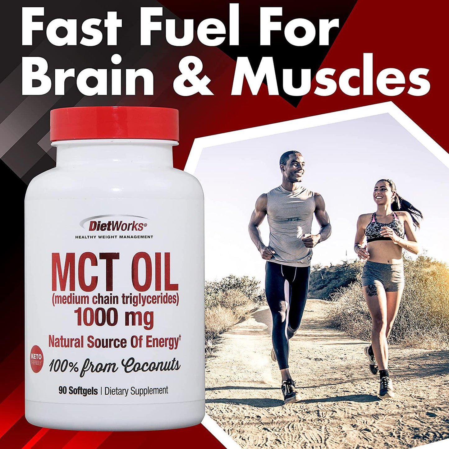 DietWorks Mct Oil Softgels, Fat Burning, Boost Metabolism, Weight Loss, 90 Count