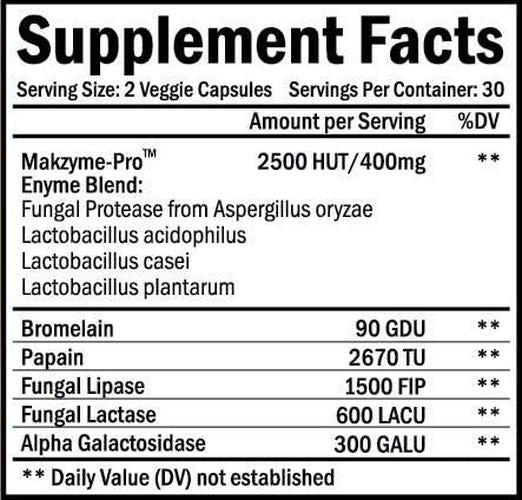 Digestive Enzymes by Bradeson Naturals - Enzymes and Probiotics, Natural Dietary Supplement, 60 Capsules