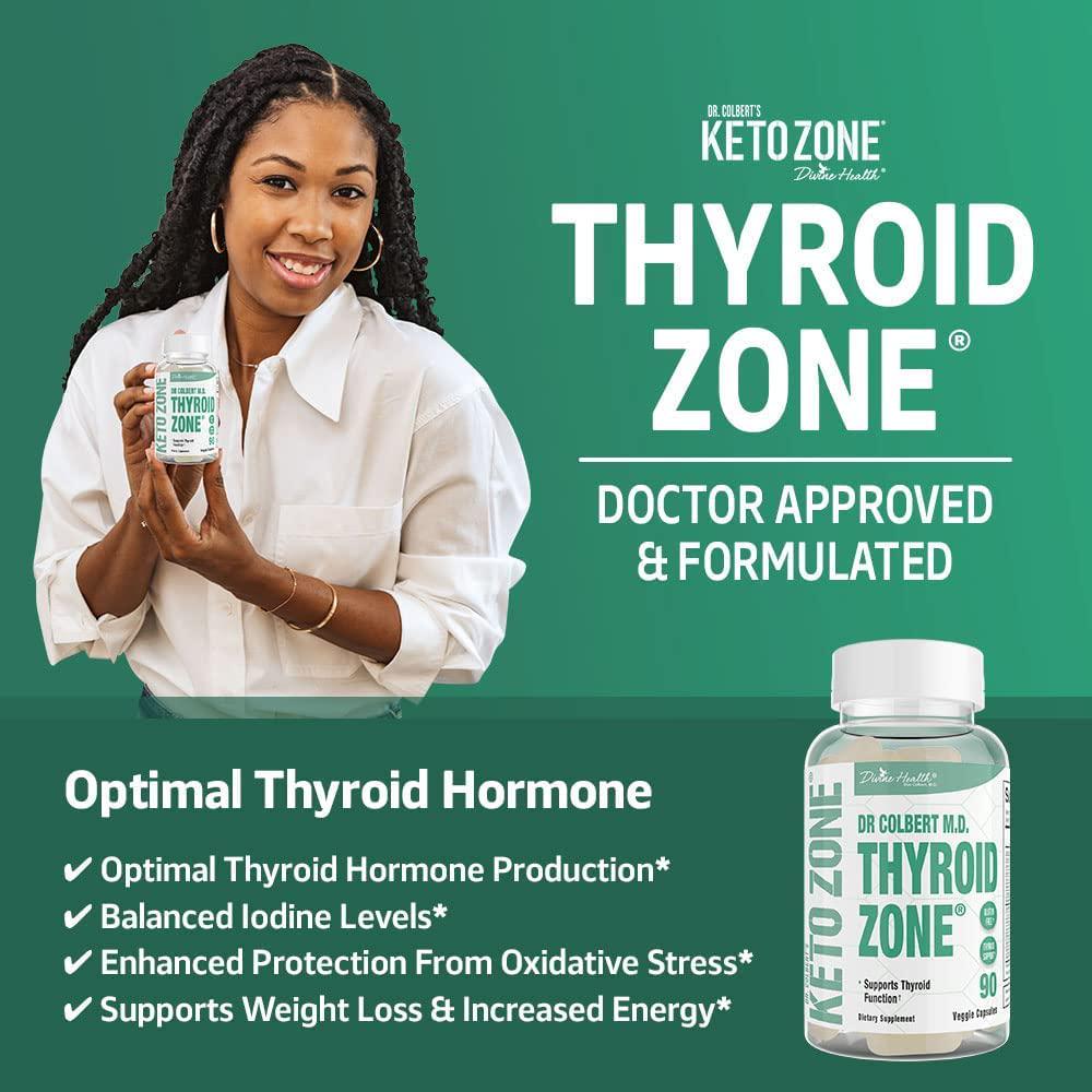 Divine Health Dr.Colbert's Thyroid Zone Vitamins A, D3 and B12 Optimal Thyroid Hormone Production