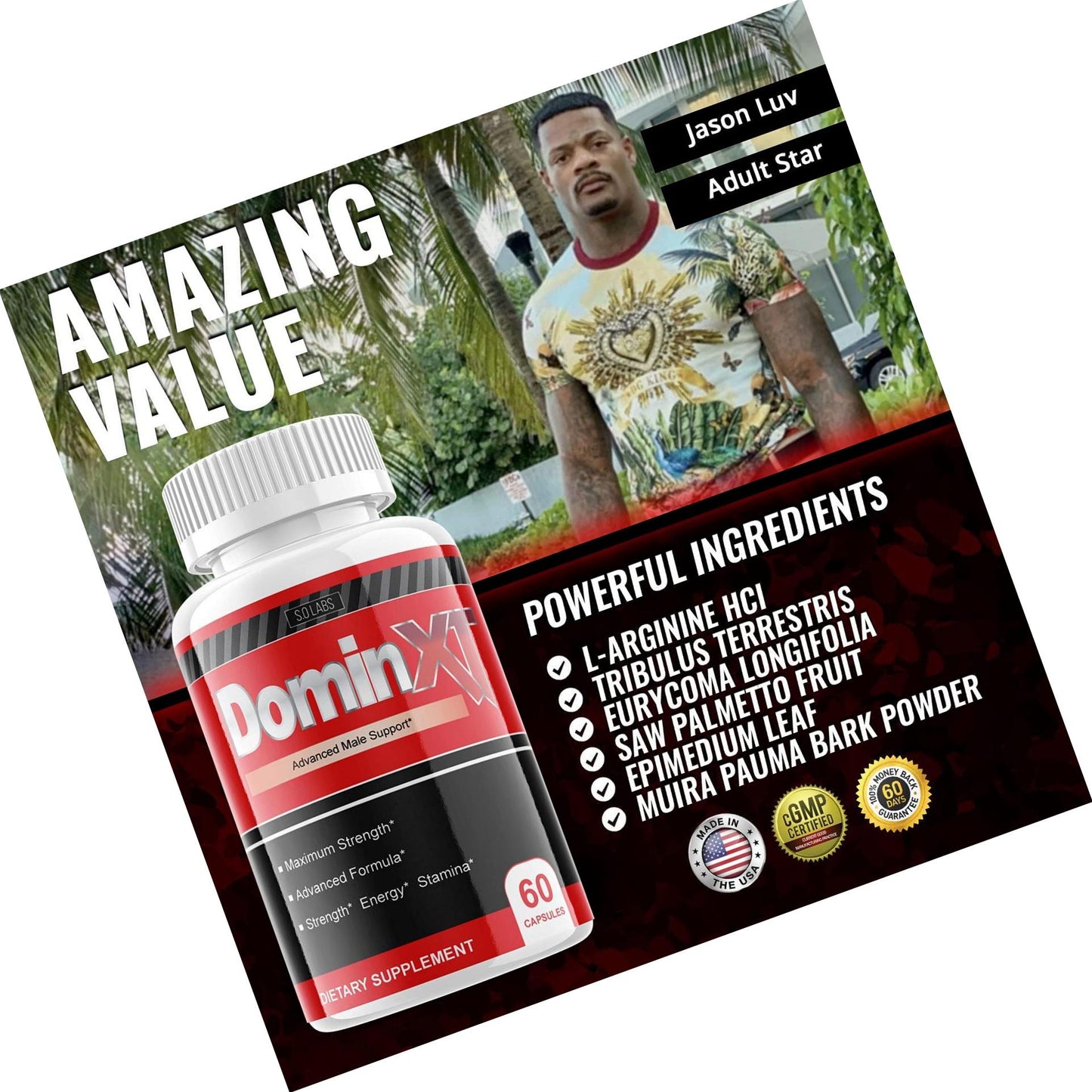 Dominxt Muscle Formula Pills Advance Booster Supplement XT Builder (1 Pack)