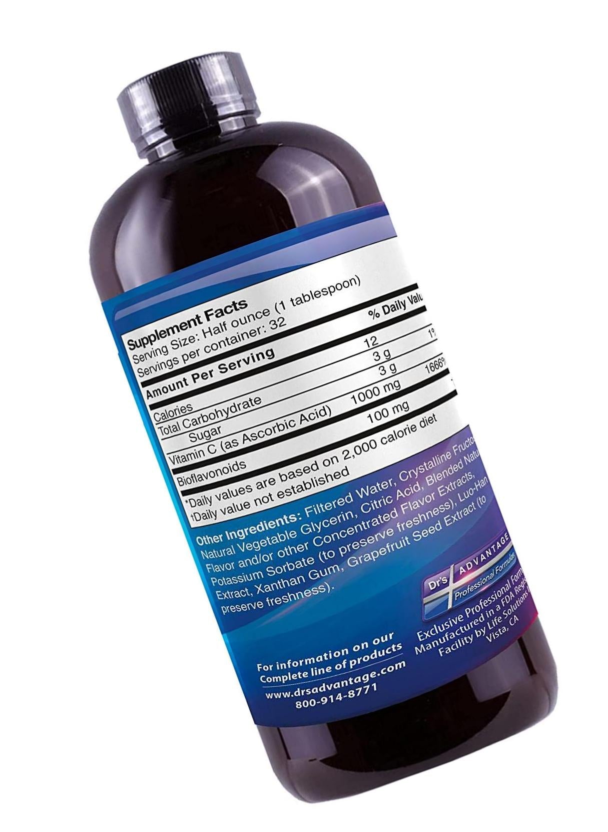 Dr's Advantage Liquid Vitamin C + Bioflavanoids, 16 Ounce