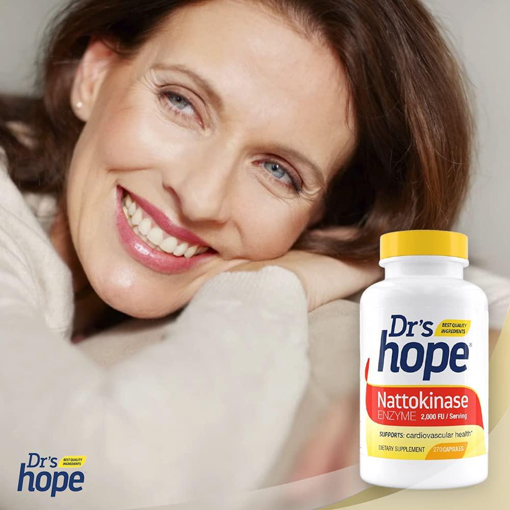 Dr's Hope Pure Nattokinase 2000 FU - Supports Circulatory and Cardiovascular Health - Non-GMO, Gluten Free, Vegan, No Artificial Additives - Made in USA - 270 Veggie Caps