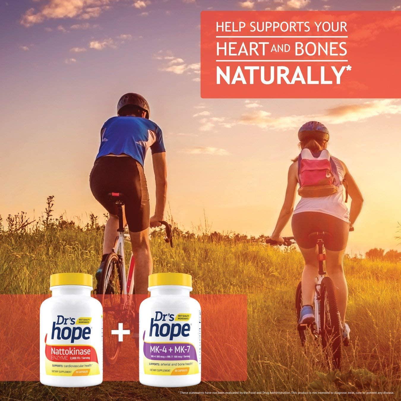 Dr's Hope Vitamin K2 MK4 (Menaquinone-4) 500 mcg + MK7 (Menaquinone-7) 100 mcg | 90 Veggie Capsules Supports Cardiovascular and Circulatory Health | Non-GMO, Gluten-Free, Vegan - Made in The USA