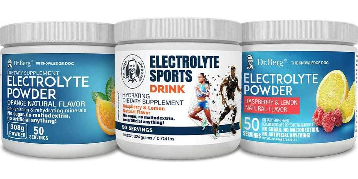 Dr. Berg's Electrolyte Powder TRIO - Hydration Drink Mix Supplement Package - Boosts Energy and Keto-Friendly - Replenish and Rejuvenate Your Cells - NO Maltodextrin, Sugar-Free, No Ingredients from China