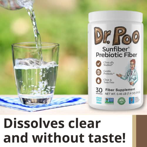 Dr. Poo All-Natural Prebiotic Fiber Supplement | Fiber for the Whole Family | Gentle and Simple Ingredients to Improve Gut Health | Gluten Free | Vegan | Tasteless | Non-GMO | Low-FODMAP (30 Servings)
