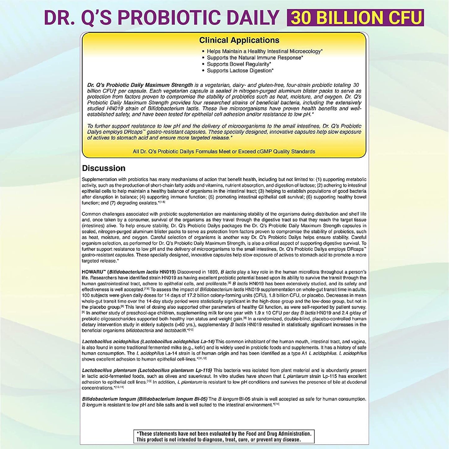 Dr Qutab The Doctor's Doctor, Probiotic Daily, 30 Billion CFU Probiotic, 30 Acid Resistant Vegetarian Capsules, Gluten and Dairy Free