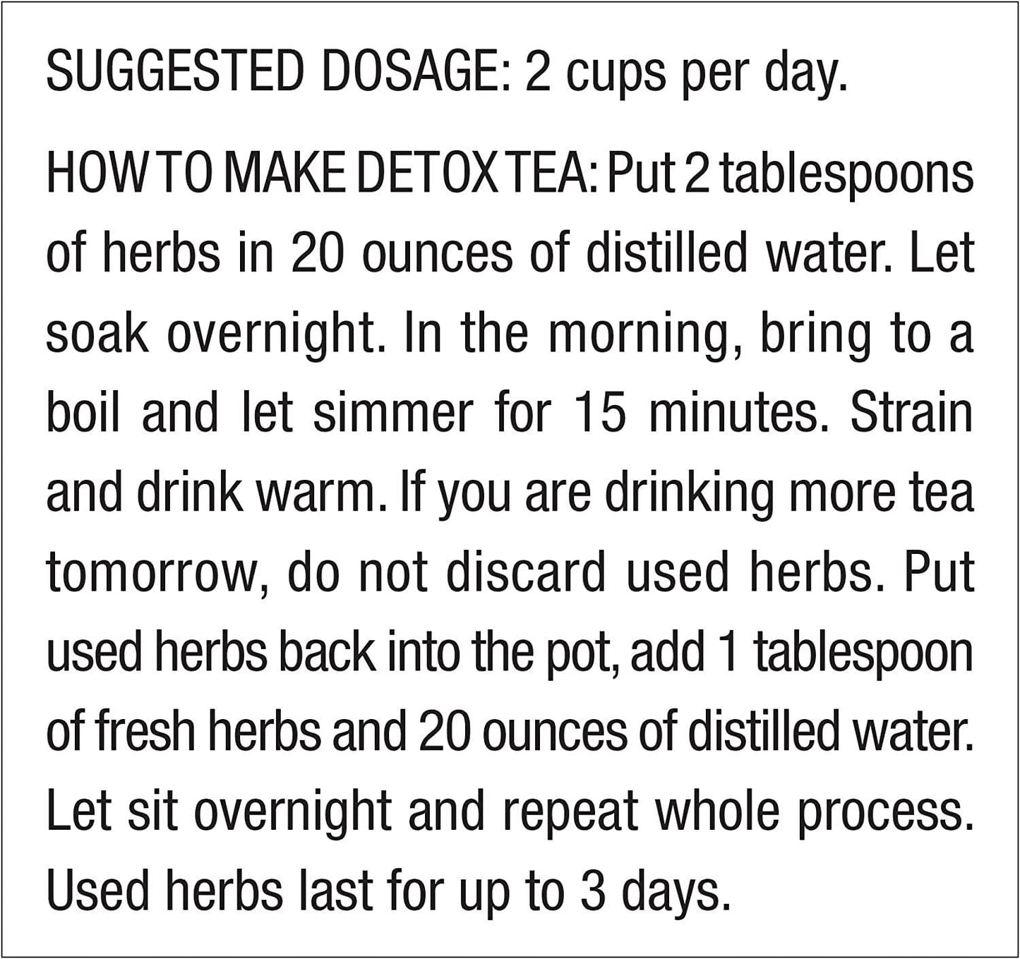 Dr. Schulze s | Detox Tea | All Purpose Herbal Tonic | Powerful Digestive Stimulant | Dietary Supplement | Ultimate Liver Cleanse | Helps Eliminate Gas and Indigestion | Release Toxins | 6 Oz. Pack