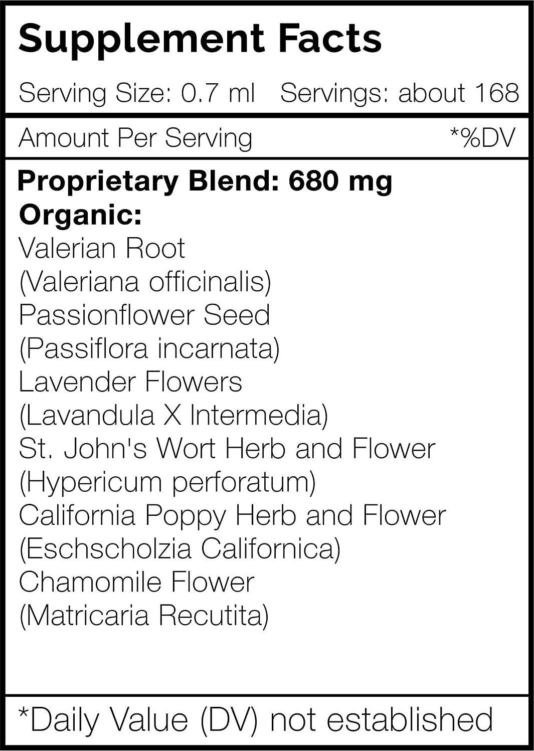 Dream Secret Alcohol-Free Extract, Tincture, Glycerite Valerian, Passionflower, Lavender, St. John's Wort, California Poppy, Chamomile. Restful Sleep Formula (4 FL OZ)