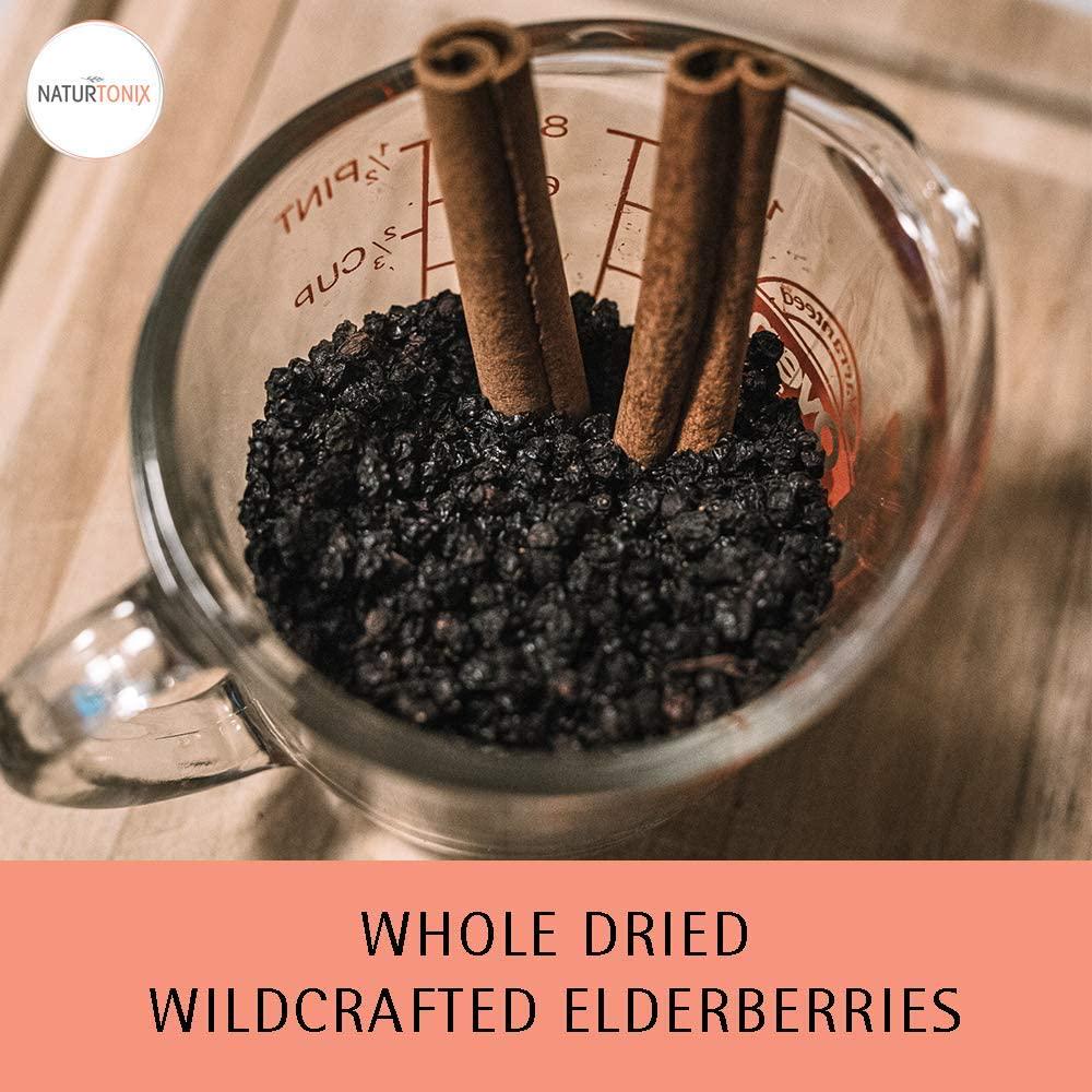 Dried Elderberries | 100% Natural European Whole Wild Crafted Elder Berry (Sambucus nigra) 8 Ounce Resealable Pouch