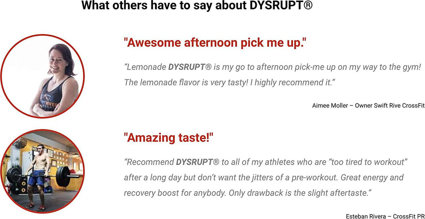 Driven DYSRUPT Pre-Workout Powder - BCAAs, Caffeine and Electrolytes - Low Carb/Sugar Free Energy Drink Supplement - Increases Fat Burning, Physical, and Mental Endurance for Focus and Building Muscle Mass