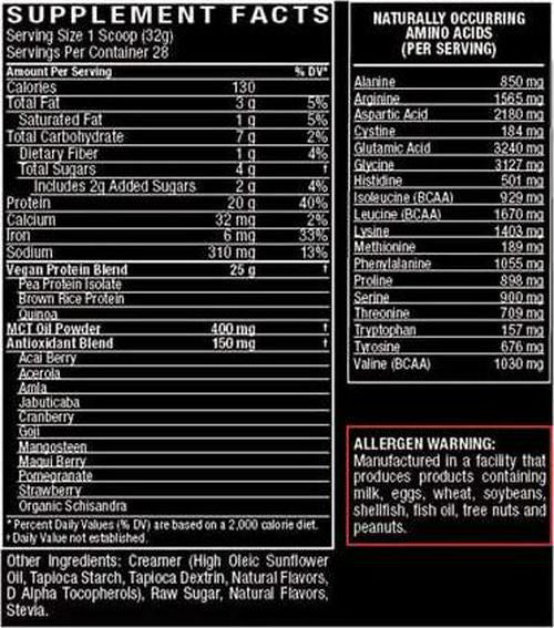 Driven Vegan Protein Powder (2 lbs) - 100% Plant-Based, Essential Amino Acids + Antioxidant-Rich Superfoods - Clean, Non-Dairy, High-Fiber - Build Muscle and Burn Fat - Post-Workout Recovery- Chocolate