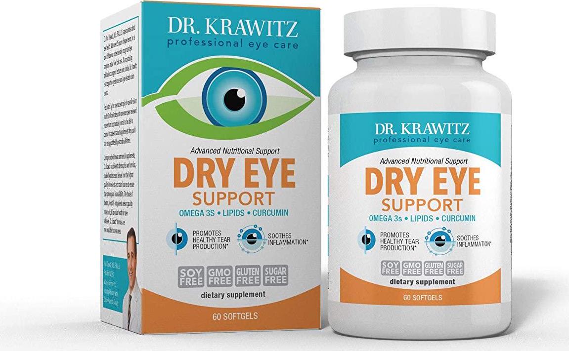 Dry Eye Support with Omega 3, Lipids Curcumin (60 Softgels)