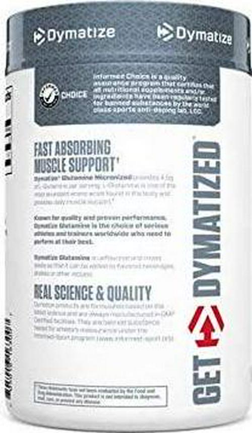 Dymatize 100% Pure Glutamine, Unflavored, 10.6 Oz