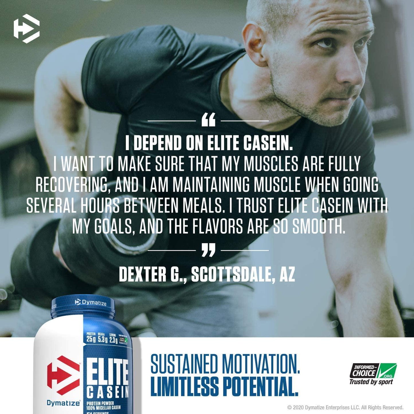 Dymatize Elite Casein Protein Powder, Slow Absorbing with Muscle Building Amino Acids, 100% Micellar Casein, 25g Protein, 5.3g BCAAs and 2.3g Leucine, Helps Overnight Recovery, Cookies and Cream, 4 lb