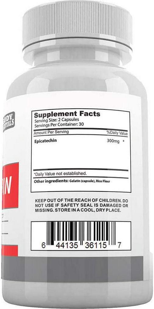 EPICATECHIN - 60 Capsules 300mg Per Serving by Body Essentials Maximize Muscle Growth Increase Protein Synthesis, Gains, Lean Muscle Increase Strength and Decrease Body Fat