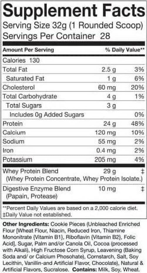 ES Fit Whey Protein Powder - Post Workout for Muscle Recovery, Non-GMO, 3rd Party Tested, Cookies and Cream, 2 Pounds