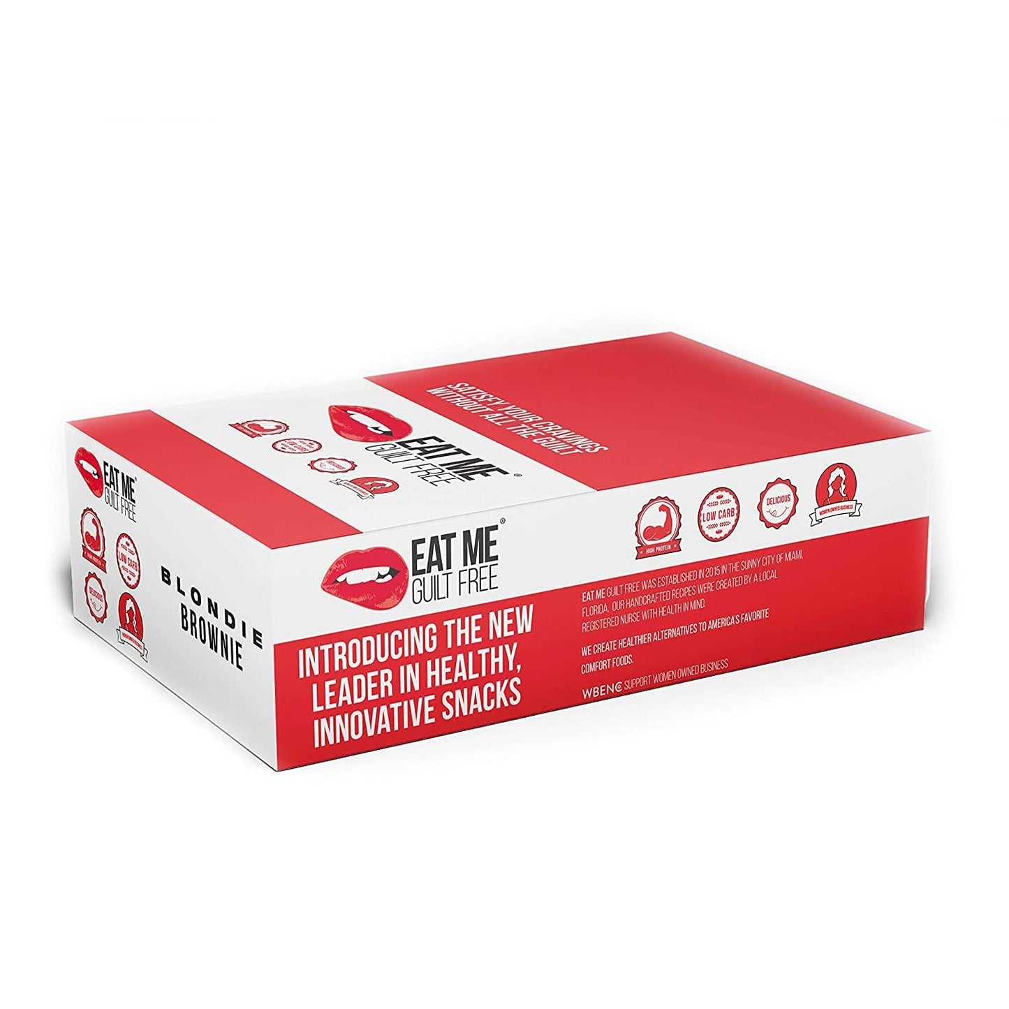 Eat Me Guilt Free Blondie Protein-Packed Brownie - 14G Protein, Low Carb, Keto-Friendly, Low Sugar, Non GMO, No preservatives, Low Calorie Snack or Dessert | 12 Count