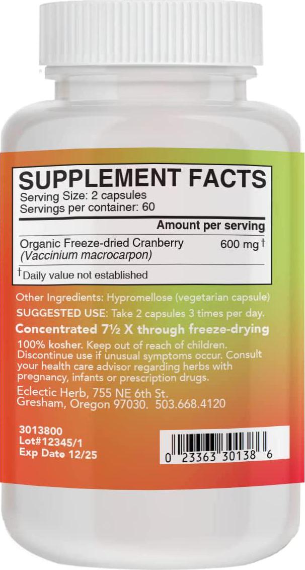Eclectic Institute Cranberry 300 mg 120 Veg Caps