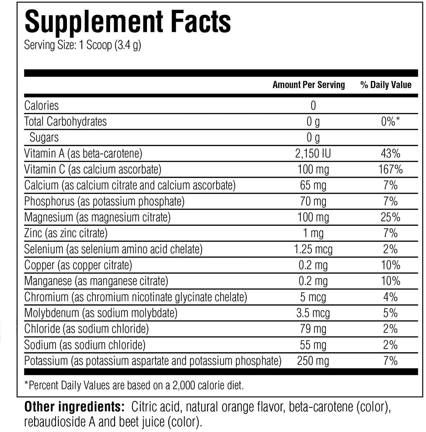 Electrolyte Powder - Balanced, Hydrating Electrolyte Replacement - 30 Serving Canisters - Orange - 3.6 Ounces Each (Pack of 2)
