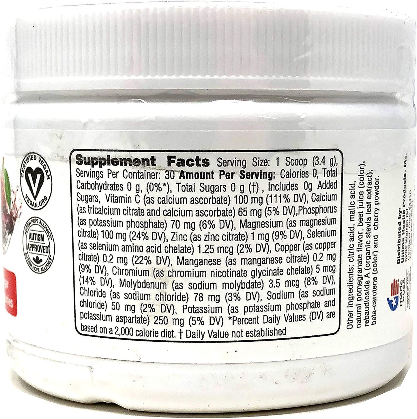 Electrolyte Powder - Balanced, Hydrating Electrolyte Replacement - 30 Serving Canisters - Cherry Pomegranate - 3.6 Ounces Each (Pack of 2)
