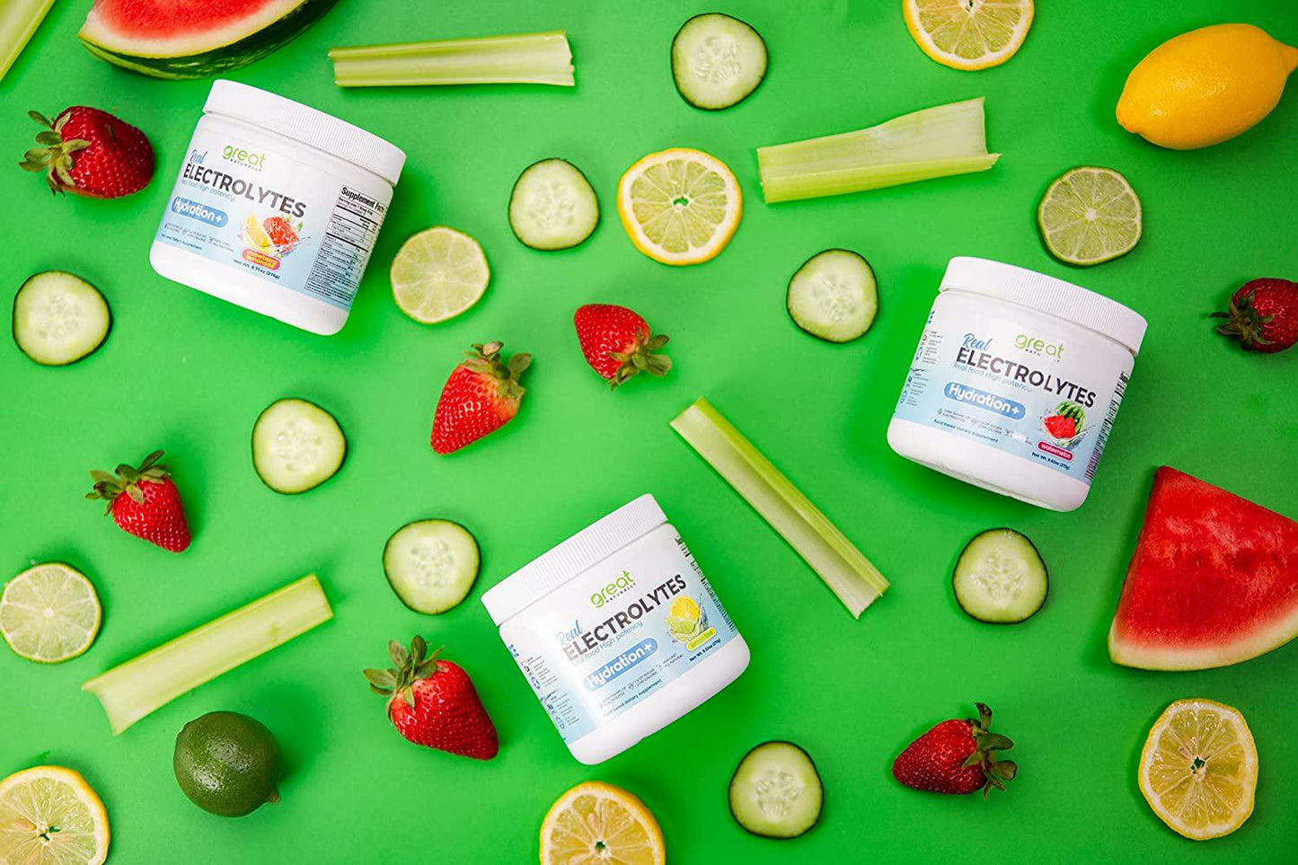 Electrolytes Powder Hydration | Real Food High Potency | Strawberry Lemonade 30 Servings | High Potency Electrolyte Powder | Hydration Drink Mix | Electrolyte Supplement Potassium Magnesium Calcium