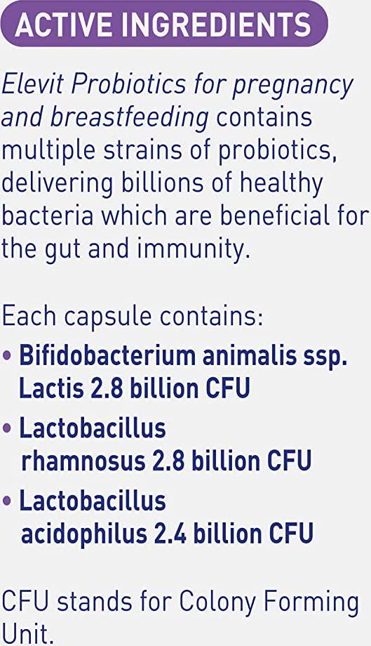 Elevit Probiotics For Pregnancy and Breastfeeding capsules 30 pack (30 days),