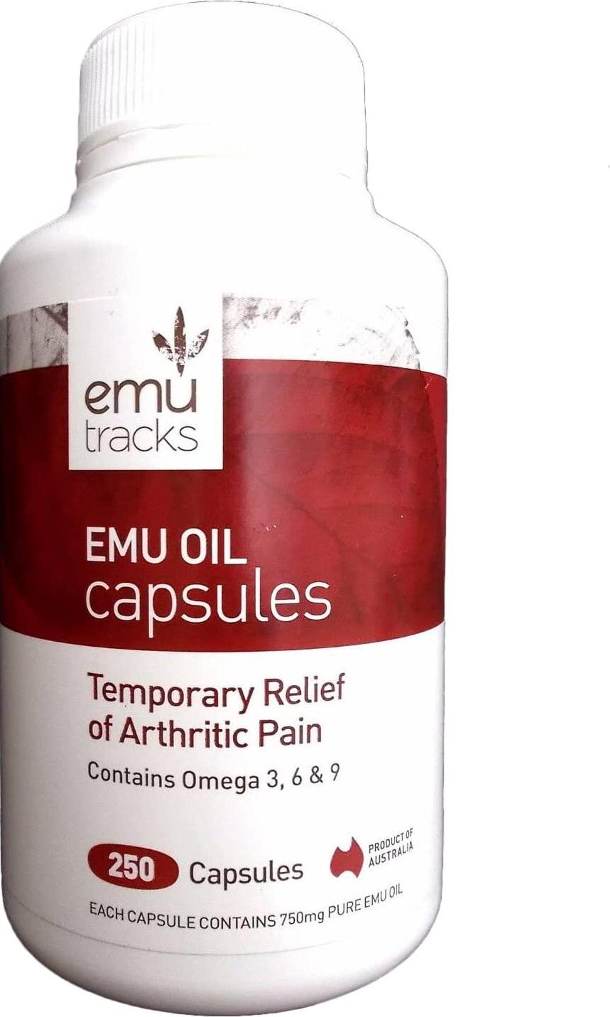 Emu Tracks 750mg Emu Oil 250 Capsules