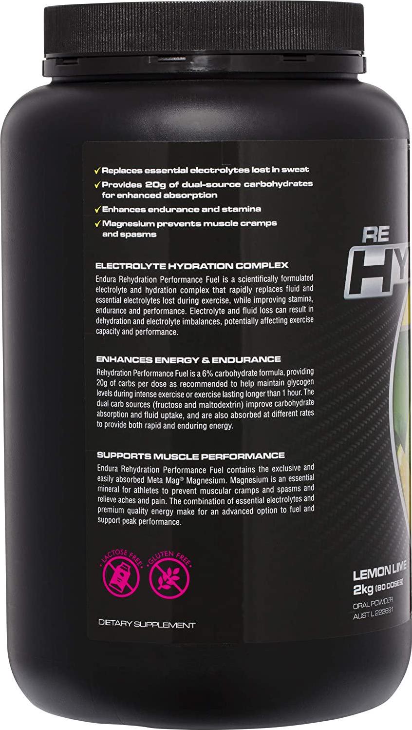 Endura Rehydration Performance Fuel, Lemon Lime, 2 Kilograms
