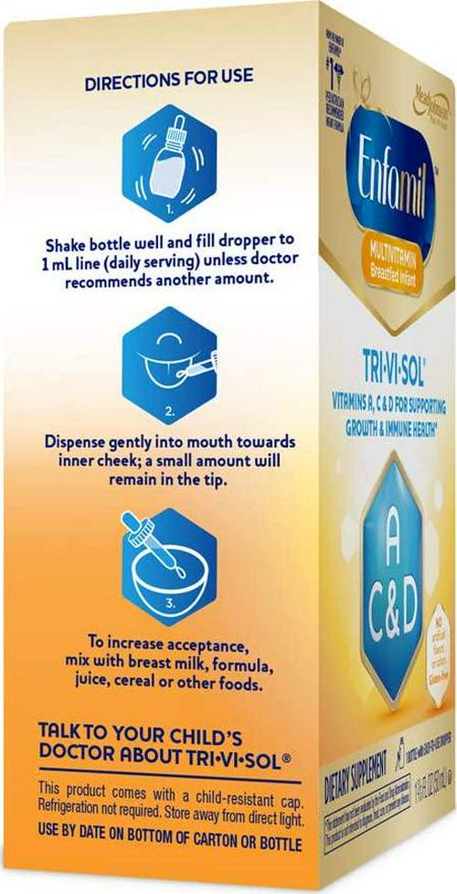 Enfamil Tri-Vi-Sol Supplement Drops, Vitamins A,D and C for Infants 1.66 fl oz (50 ml)