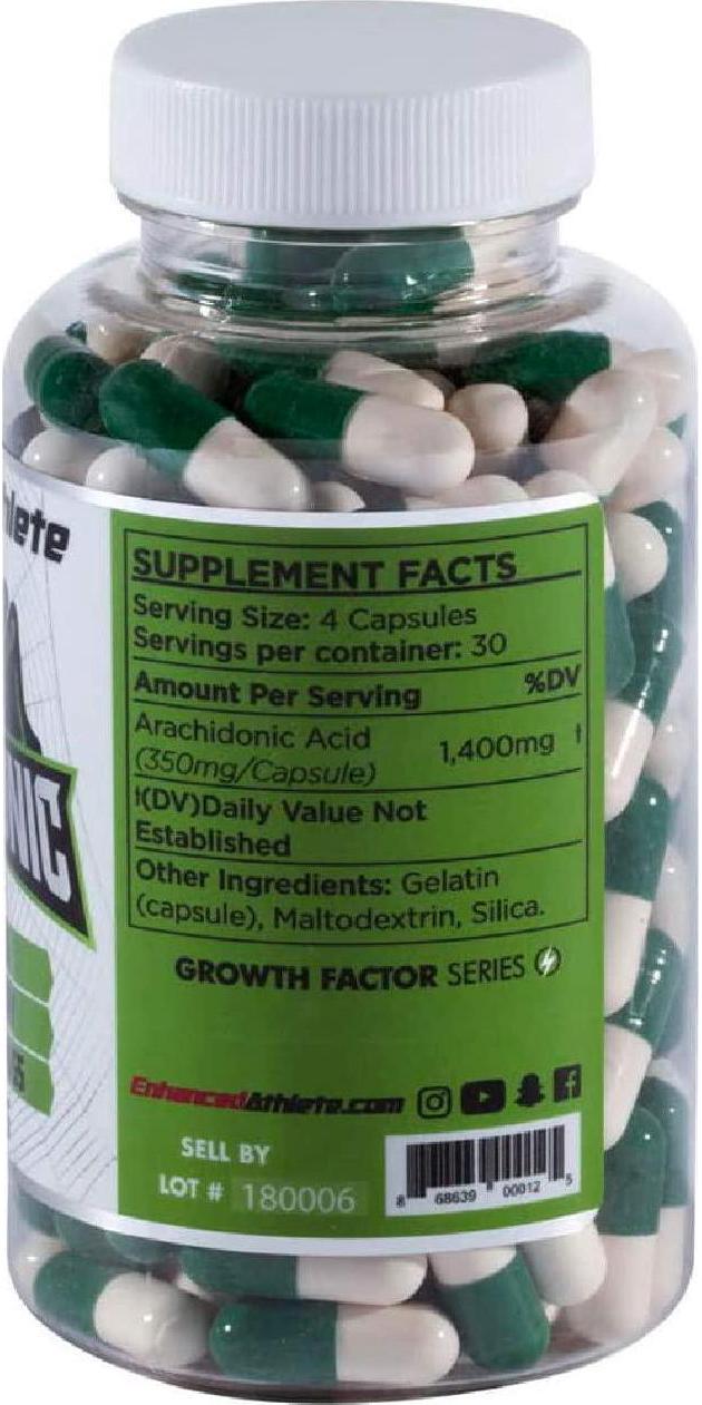 Enhanced Athlete Arachidonic Acid - Muscle and Strength Booster - Preserve Muscle and Boost Protein Synthesis - 350mg x 120 Capsules