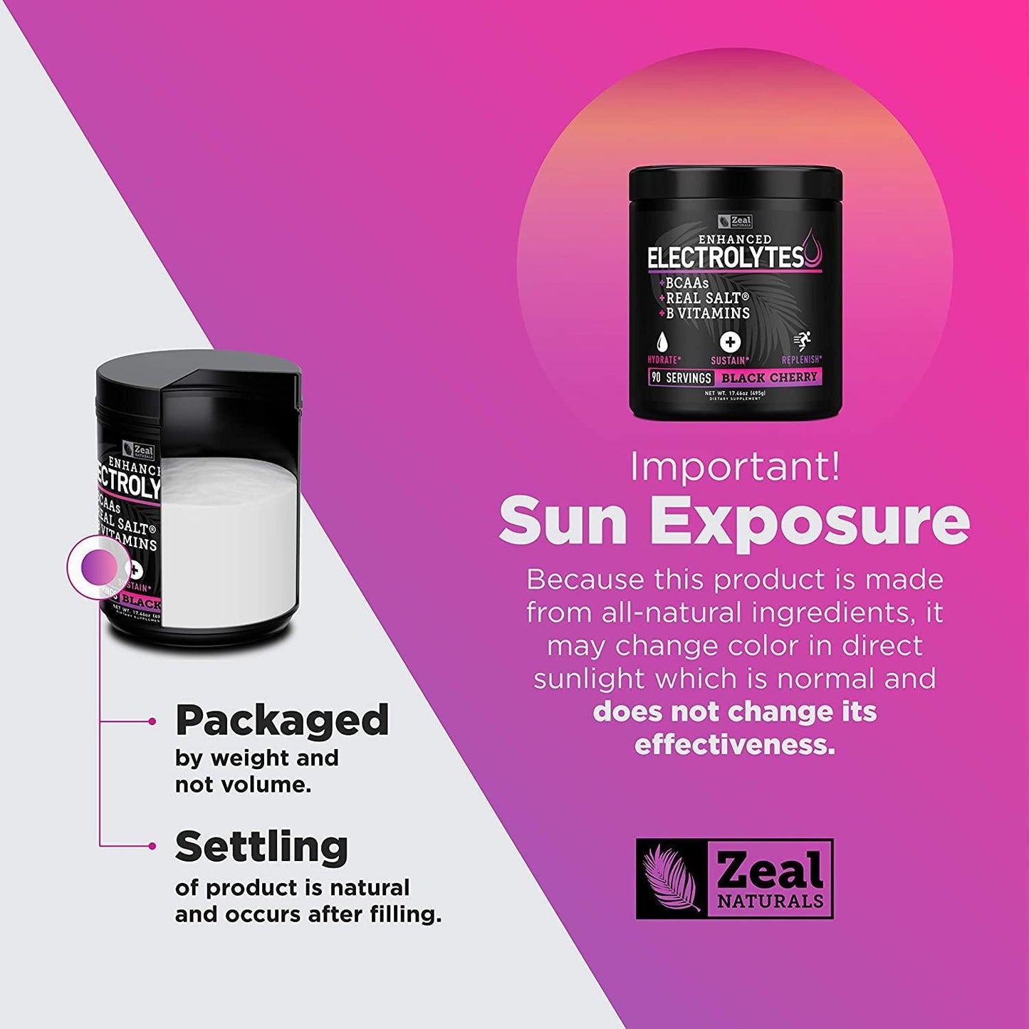 Enhanced Electrolyte Powder (Black Cherry| 90ct.) Sugar Free + BCAA, B-Vitamins and Real Salt - Keto Electrolytes Drinks, Hydration Powder w Potassium, Sodium, Zinc, Magnesium for Hydration and Recovery