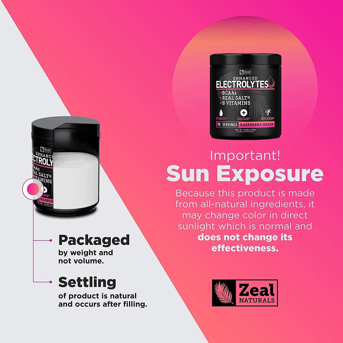 Enhanced Electrolyte Powder (Raspberry Guava 90ct) Sugar Free + BCAA, B-Vitamins and Real Salt - Keto Electrolytes Drinks, Hydration Powder w Potassium, Sodium, Zinc, Magnesium for Hydration and Recovery