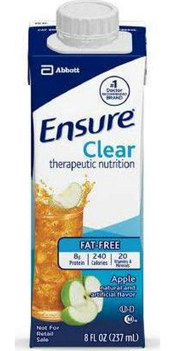 Ensure Clear Apple, 8 oz Recloseable Carton, Abbott 64903 - Case of 24