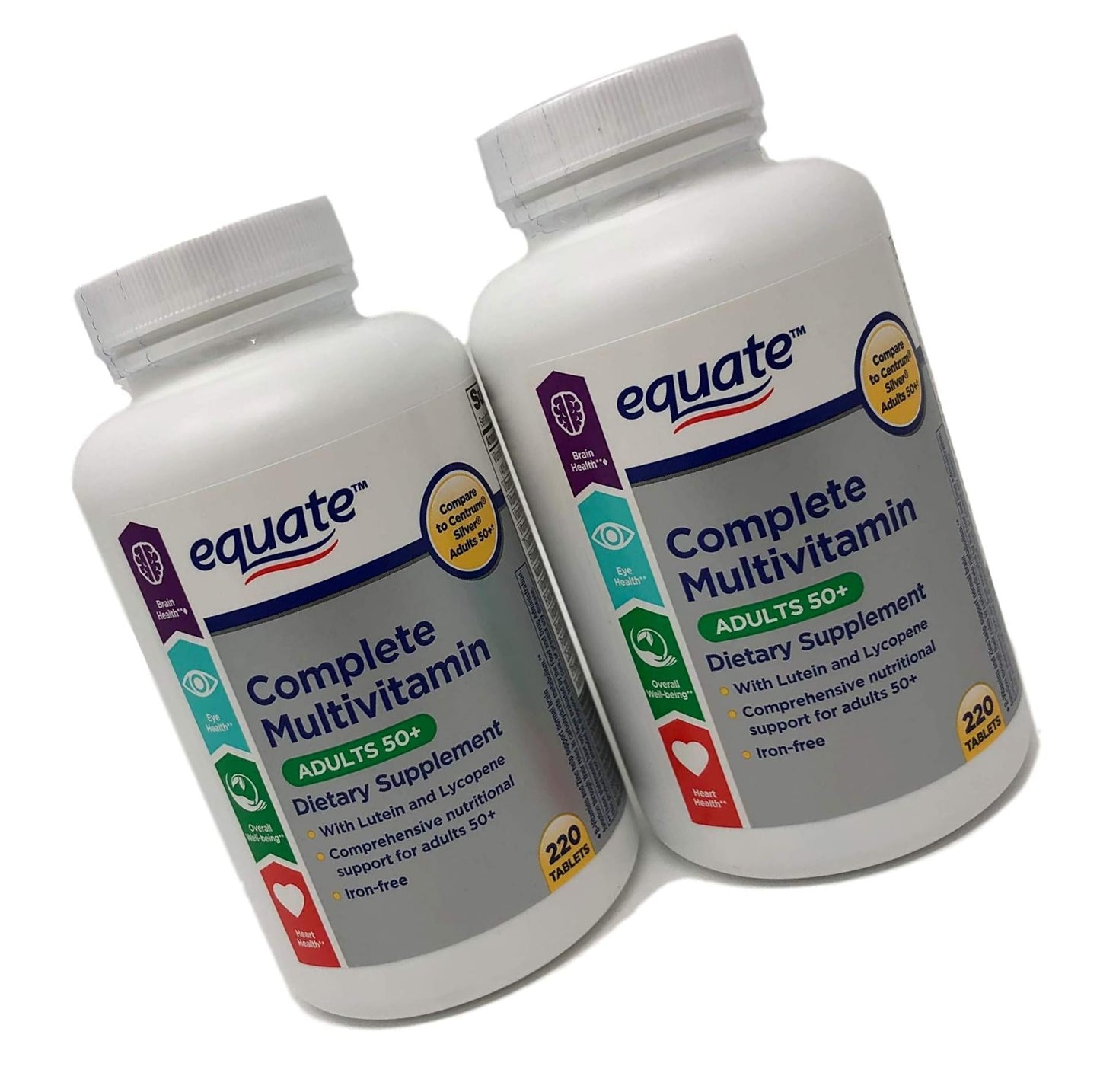 Equate Mature Adult 50+ One Daily Complete Multivitamin Compare to Centrum Silver (200 Ct) ( Pack of Two )