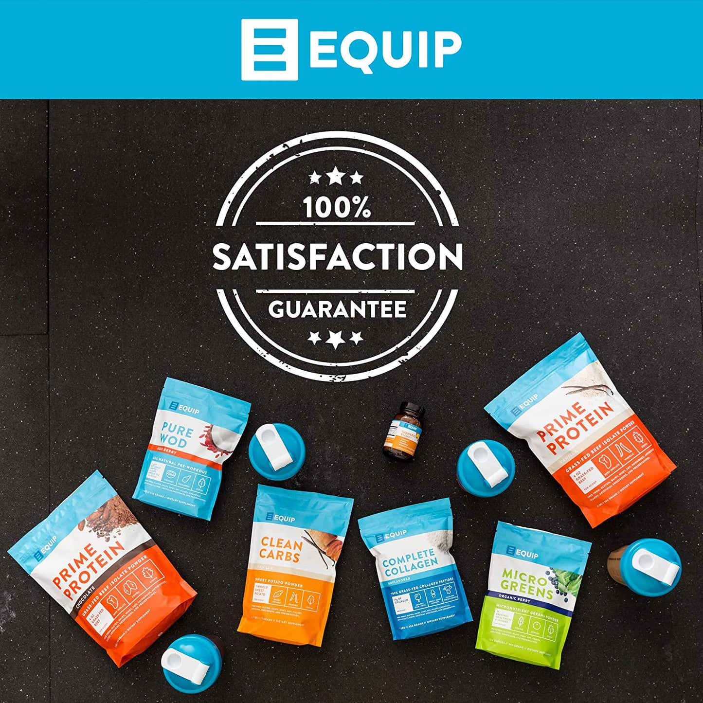 Equip Foods PureWOD Natural PreWorkout Energy Powder Drink Mix - with Vitamin C, Green Tea Extract, Creatine Powder, and L Carnitine - 1.07 Pounds, BlackBerry Lemon - Naturally Boosts Your Workouts