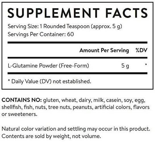 Essential Stacks Gut L-Glutamine Powder - Gluten, Dairy and Soy Free, Vegan, Non-GMO and Hypoallergenic with 3rd Party Allergen Testing, Pure Unflavored L Glutamine Powder for Optimal Gut Health