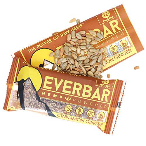 EverBar Protein Bar - Cinnamon Ginger - 16 Bars - ONLY 9 Ingredients - 12g of Protein - Clean Energy Meal Replacement - Gluten-Free, Non-GMO, Dairy Free, Soy Free - Hemp Protein
