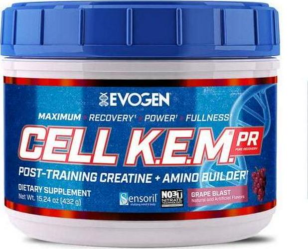 Evogen CellKEM PR | Post Workout, Essential Amino Acids, Creatine Nitrate, Sensoril Ashwagandha, Recovery | Grape Blast