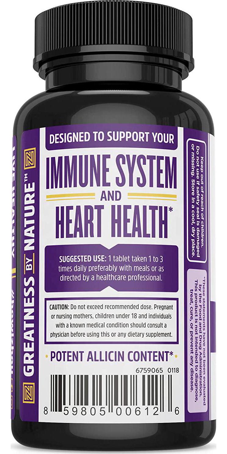 Extra Strength Garlic with Allicin - Powerful Immune System Support Formula - Enteric Coated Tablets for Easy Swallowing - Feel the Allicin Difference - 3 Month Supply