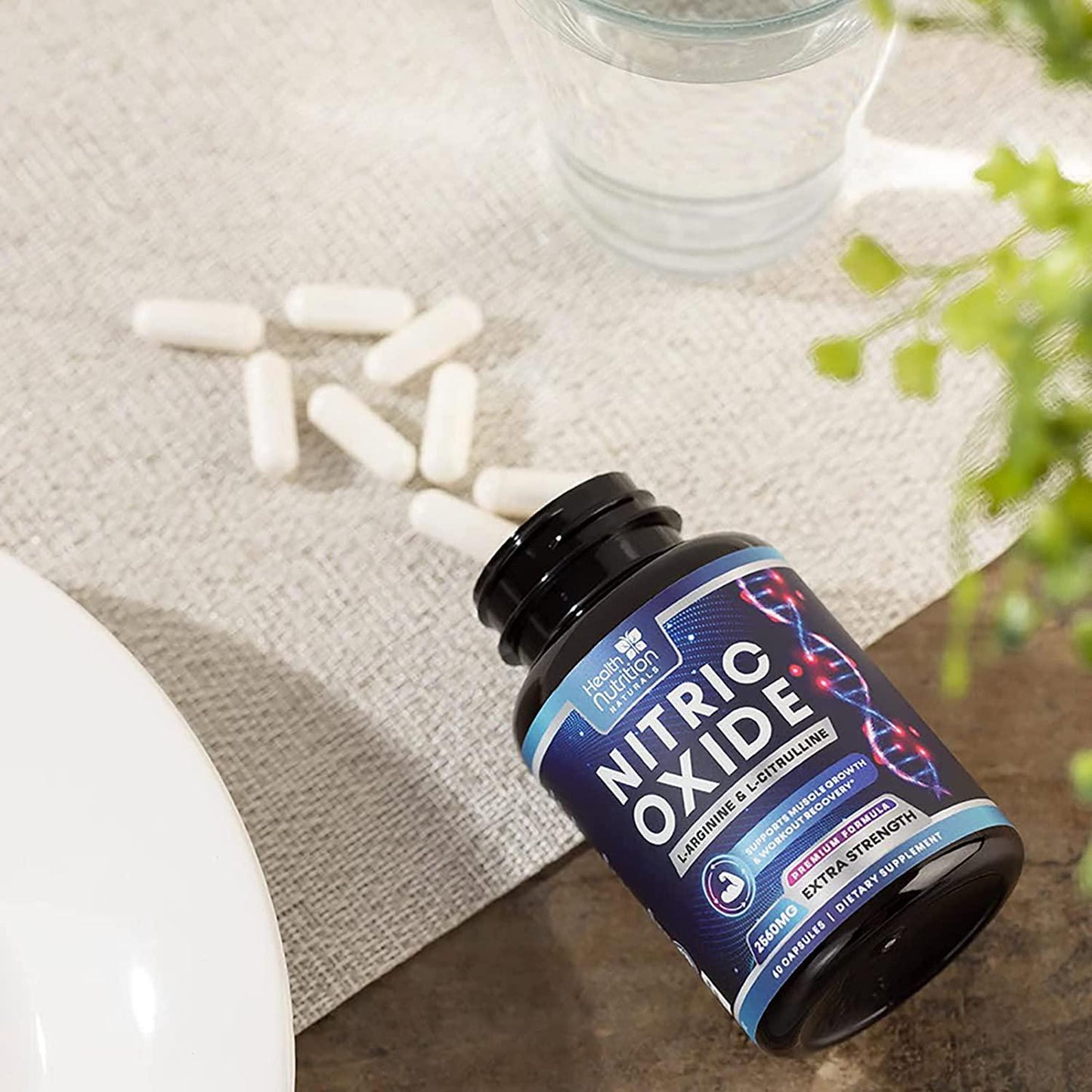 Extra Strength L-Arginine Supplement - 3X Strength Nitric Oxide Booster Supports Muscle Growth - with Citrulline Malate, AAKG, Beta Alanine for Strength and Energy to Train Harder - 60 Capsules