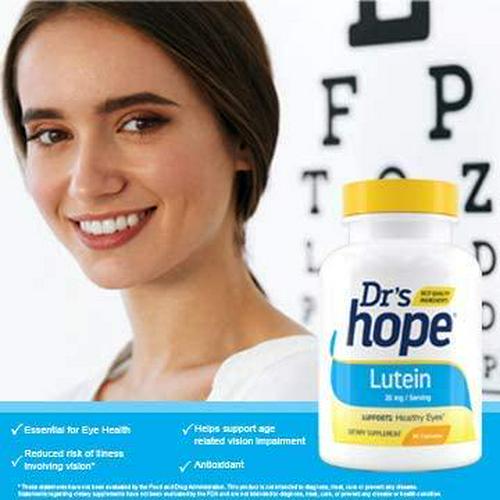 Extra Strength Lutein 20mg Supplement (60 Veggie Capsules) Natural Antioxidants and Vitamins Supports Healthy Vision | Vegetarian Friendly, Made in The USA…