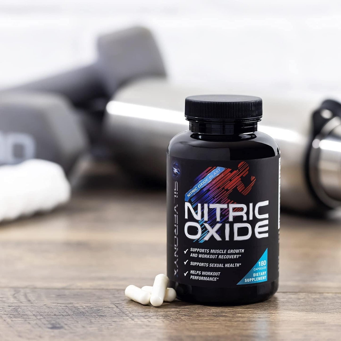 Extra Strength Nitric Oxide Supplement L Arginine 3X Strength - Citrulline Malate, AAKG, Beta Alanine - Premium Muscle Supporting Nitric Booster for Strength and Energy to Train Harder - 180 Capsules