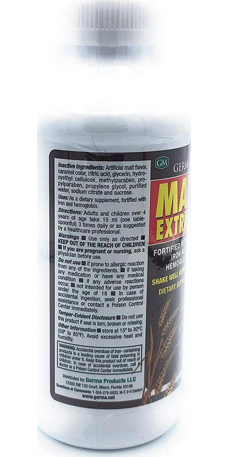 Extracto de Malta 16 oz. with B12 and Hemoglobina Germa