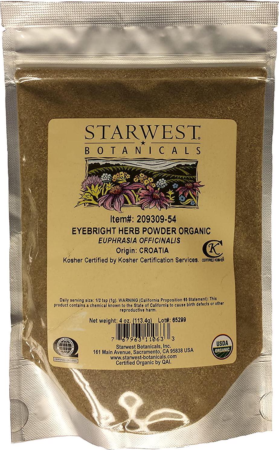 Eyebright Herb Powder Og - 4 Oz,(Starwest Botanicals)