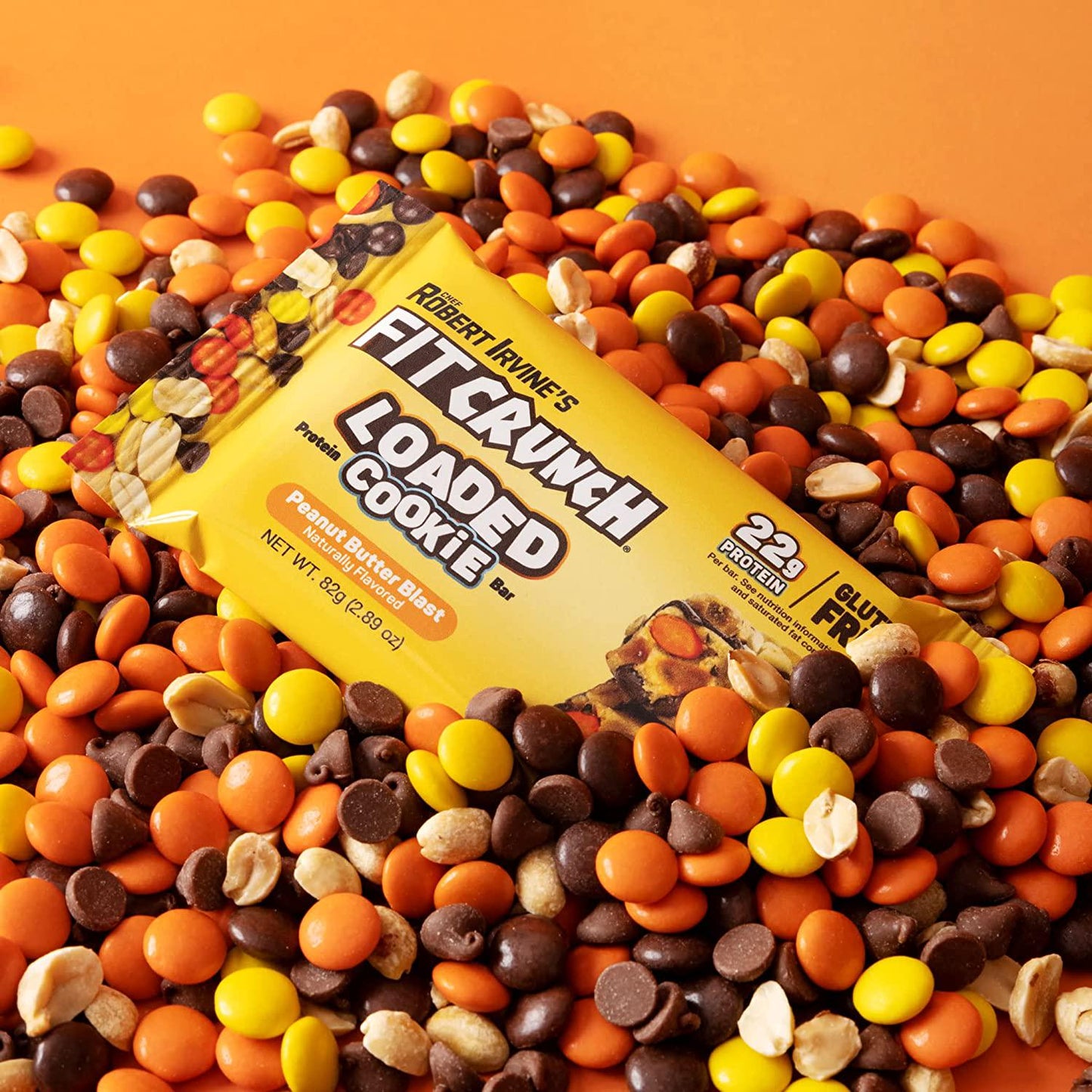 FITCRUNCH Loaded Cookie Protein Bar, High Protein, Gluten Free, Protein Snack (Peanut Butter Blast, 12 Count)