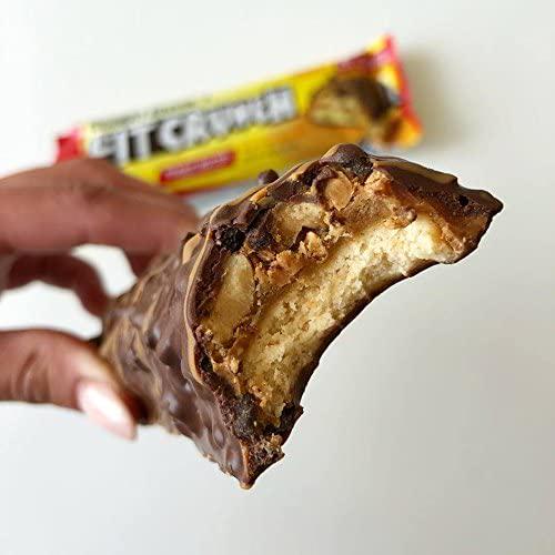 FITCRUNCH Snack Size Protein Bars, Designed by Robert Irvine, World s Only 6-Layer Baked Bar, Just 3g of Sugar and Soft Cake Core (18 Peanut Butter Snack Size Bars + 1 Milk and Cookies Snack Size Bar)
