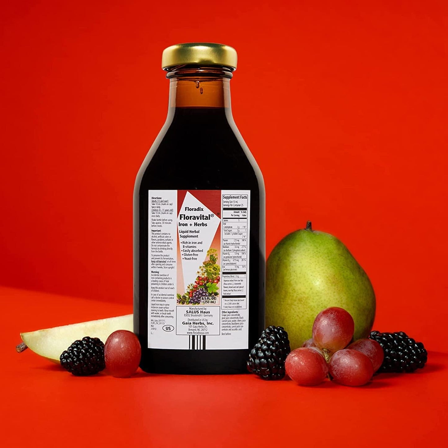 FLORADIX Yeast-Free Iron and Herbs, 8.5 FZ